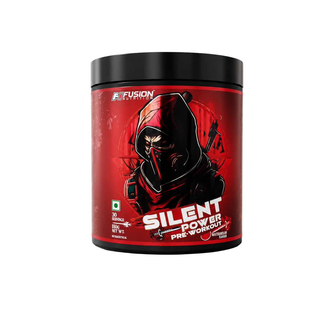 Silent Power Pre-Workout powder tub
